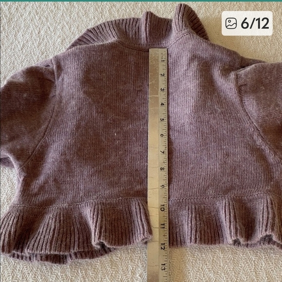 Urban Behaviour Angora-Blend Cropped Ruffle-Front Sweater — NWT Sm - Picture 7 of 9